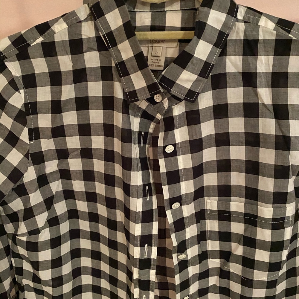 Jcrew Black Gingham Button Down - image 2